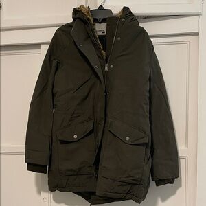 Levi's Dark Green Hooded Puffer Jacket